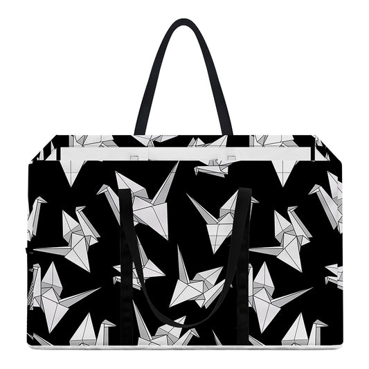 Black And White Origami Pattern Print Utility Tote Bag