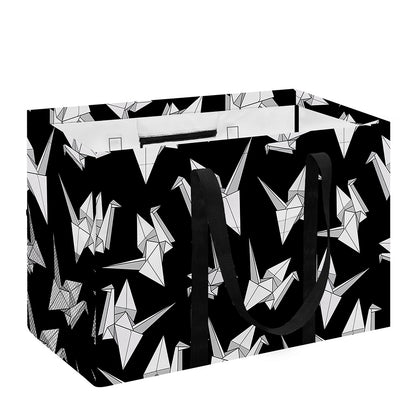 Black And White Origami Pattern Print Utility Tote Bag