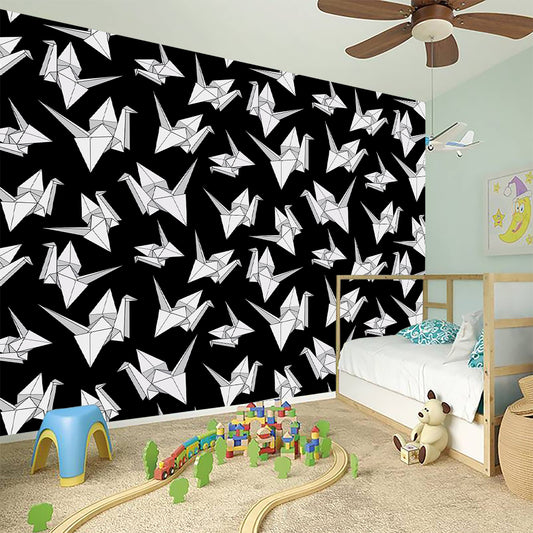 Black And White Origami Pattern Print Wall Sticker