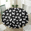 Black And White Origami Pattern Print Waterproof Round Tablecloth