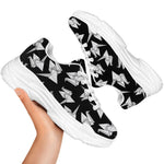 Black And White Origami Pattern Print White Chunky Shoes