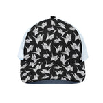 Black And White Origami Pattern Print White Mesh Trucker Cap