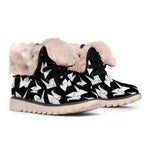 Black And White Origami Pattern Print Winter Boots