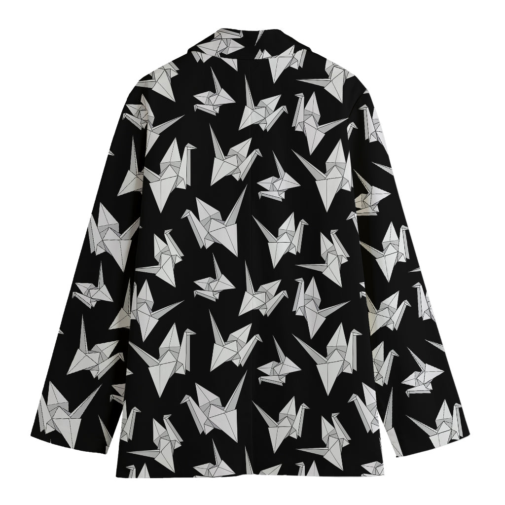 Black And White Origami Pattern Print Women's Blazer
