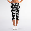 Black And White Origami Pattern Print Women's Capri Leggings