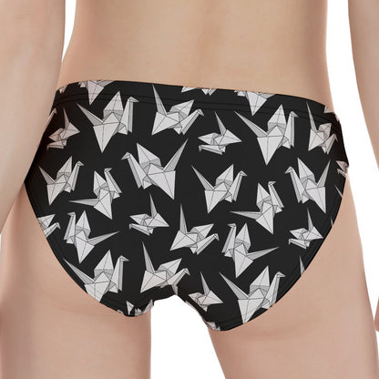 Black And White Origami Pattern Print Women's Panties