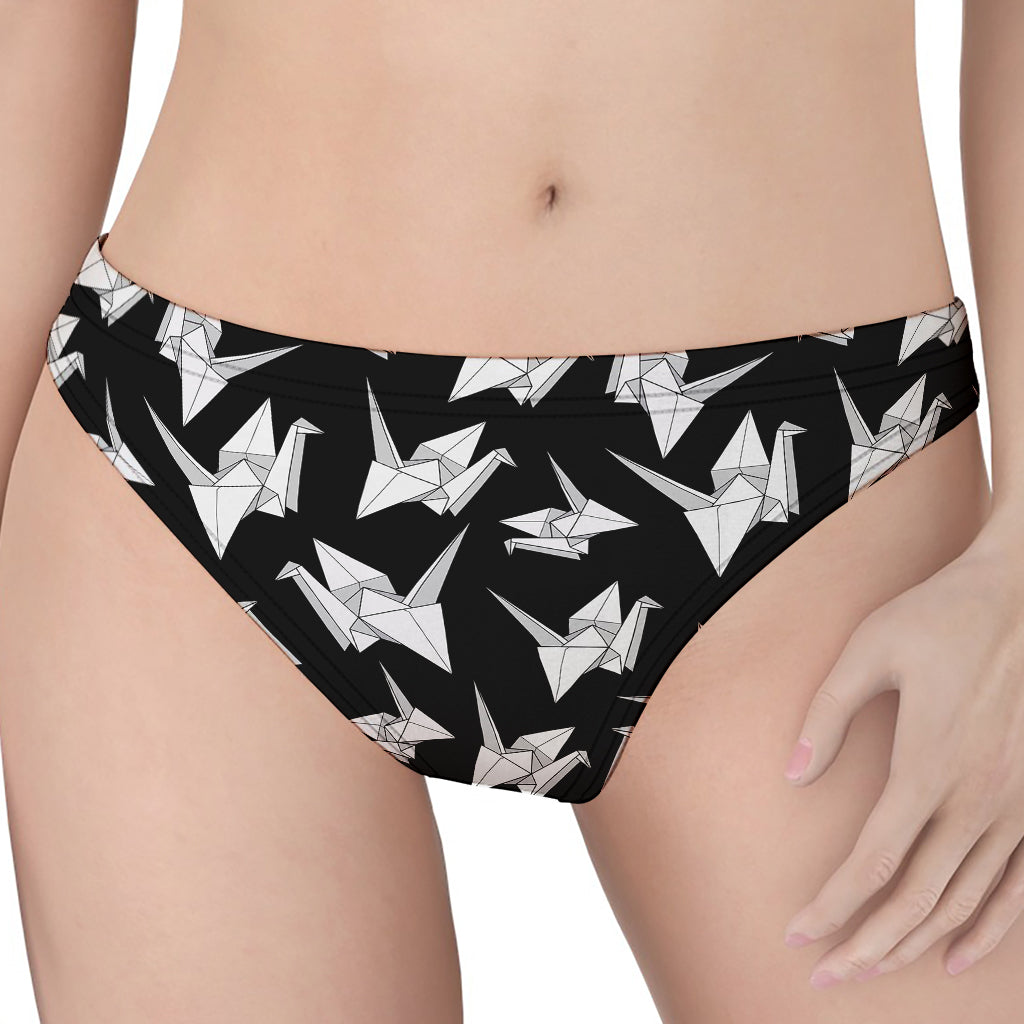 Black And White Origami Pattern Print Women's Thong