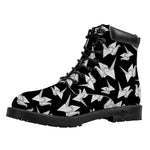 Black And White Origami Pattern Print Work Boots