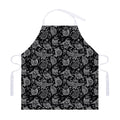 Black And White Owl Pattern Print Adjustable Apron
