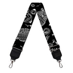 Black And White Owl Pattern Print Bag Strap