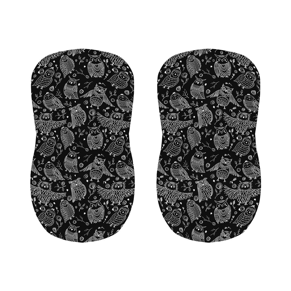 Black And White Owl Pattern Print Bar Stool Covers