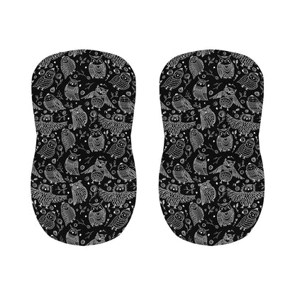Black And White Owl Pattern Print Bar Stool Covers