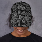 Black And White Owl Pattern Print Baseball Cap