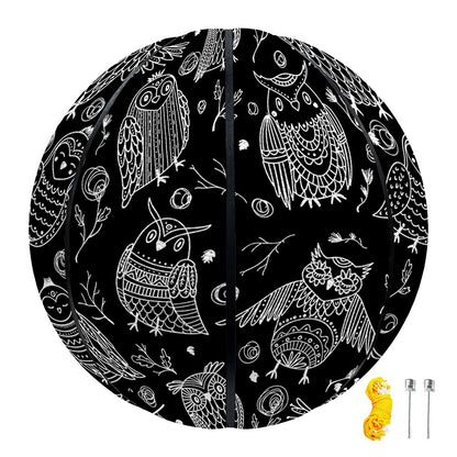 Black And White Owl Pattern Print Basketball