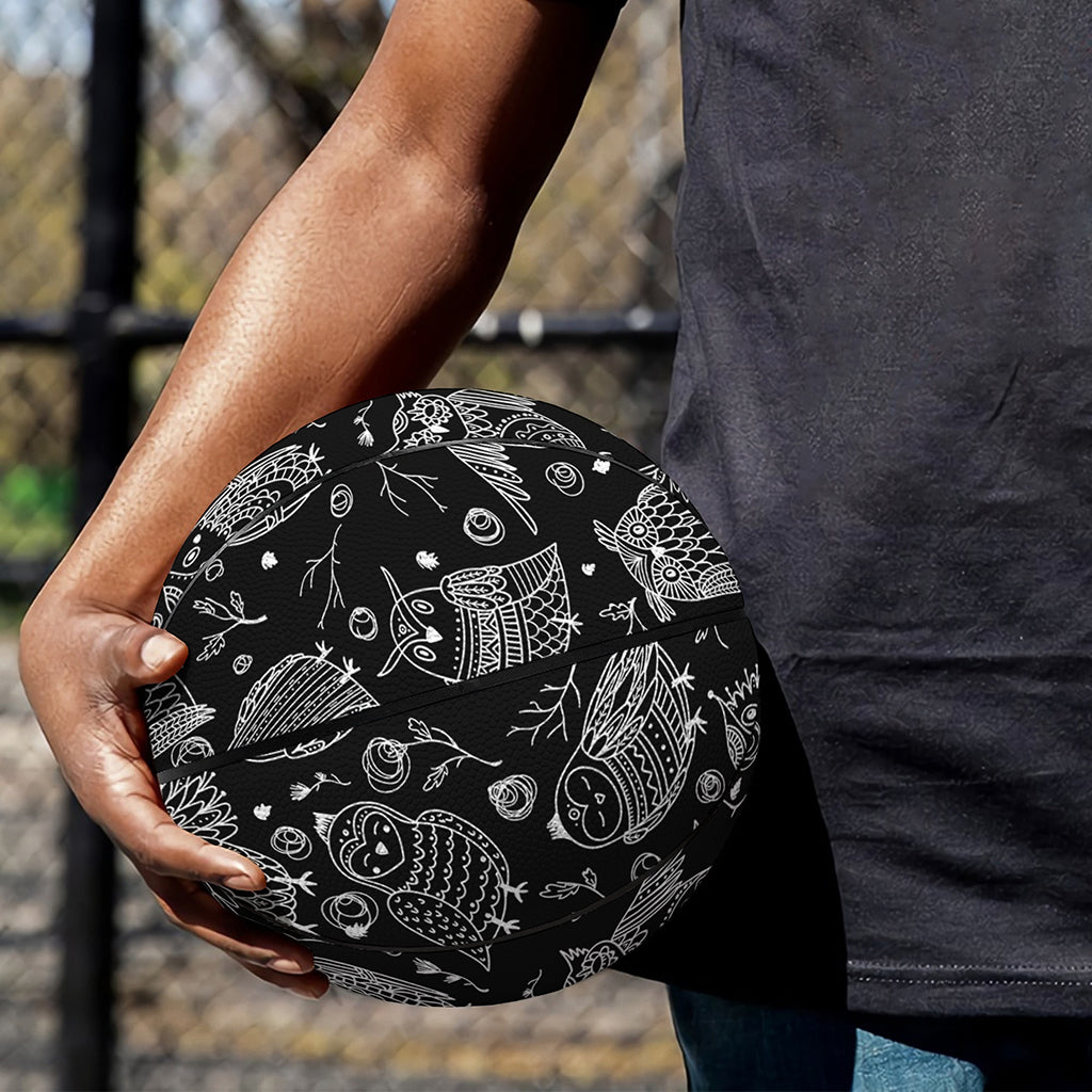 Black And White Owl Pattern Print Basketball