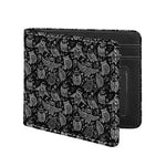 Black And White Owl Pattern Print Bifold Wallet