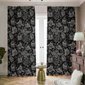 Black And White Owl Pattern Print Dimout Pencil Pleat Curtains