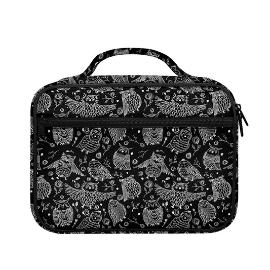 Black And White Owl Pattern Print Briefcase Bible Bag