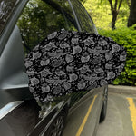 Black And White Owl Pattern Print Car Side Mirror Covers
