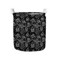 Black And White Owl Pattern Print Collapsible Laundry Basket