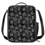 Black And White Owl Pattern Print Crossbody Lunch Bag
