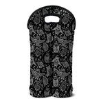 Black And White Owl Pattern Print Double Neoprene Wine Tote
