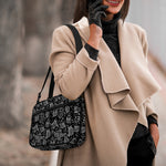 Black And White Owl Pattern Print Double Strap Bible Bag