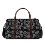 Black And White Owl Pattern Print Duffle Bag