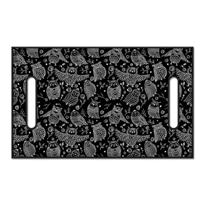 Black And White Owl Pattern Print Golf Cart Seat Cover