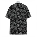 Black And White Owl Pattern Print Hawaiian Shirt