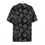 Black And White Owl Pattern Print Hawaiian Shirt