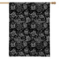Black And White Owl Pattern Print House Flag