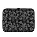 Black And White Owl Pattern Print Laptop Sleeve