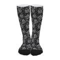 Black And White Owl Pattern Print Long Socks