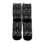 Black And White Owl Pattern Print Long Socks