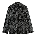 Black And White Owl Pattern Print Men's Blazer