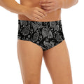 Black And White Owl Pattern Print Men's Briefs