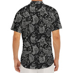 Black And White Owl Pattern Print Men's Deep V-Neck Shirt