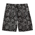 Black And White Owl Pattern Print Men's Swim Trunks