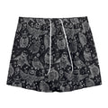 Black And White Owl Pattern Print Mesh Shorts