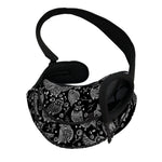 Black And White Owl Pattern Print Pet Sling Carrier