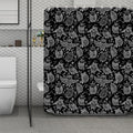 Black And White Owl Pattern Print Polyester Shower Curtain