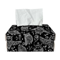 Black And White Owl Pattern Print Rectangle Tissue Box Cover
