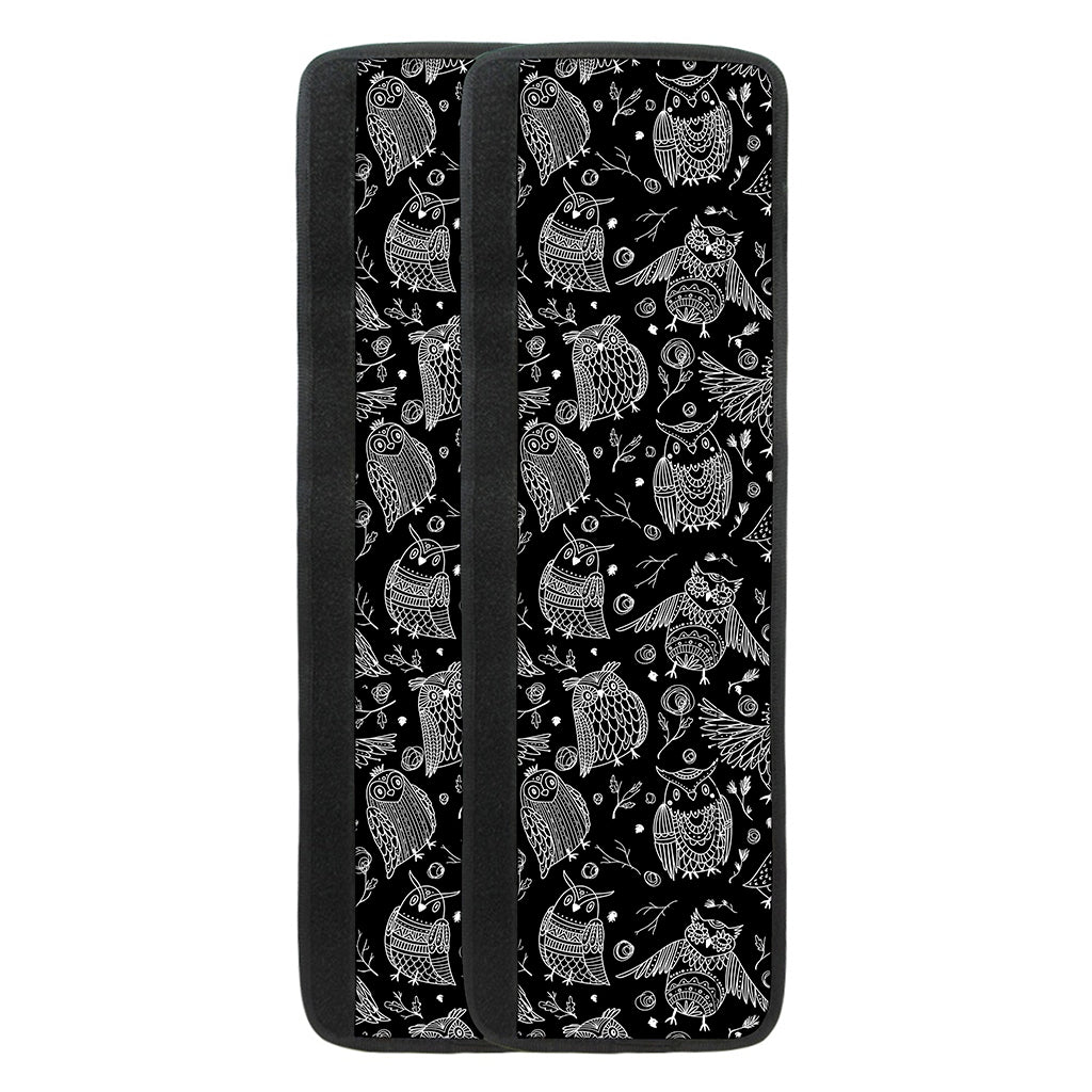 Black And White Owl Pattern Print Refrigerator Handle Covers