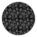 Black And White Owl Pattern Print Round Floor Mat