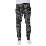 Black And White Owl Pattern Print Scuba Joggers