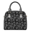 Black And White Owl Pattern Print Shoulder Handbag