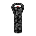 Black And White Owl Pattern Print Single Neoprene Wine Tote