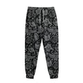 Black And White Owl Pattern Print Sweatpants
