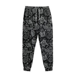 Black And White Owl Pattern Print Sweatpants